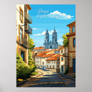 Anpassningsbar Text Braga Portugal Poster