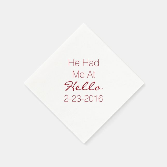 Anpassningsbar Text Bröllop Cocktail Napkin Pappersservett (Hörn)