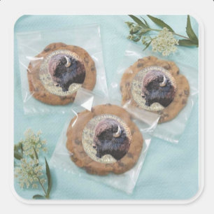 Anpassningsbar text Buffalo Chip Cookie-dekal Runt Klistermärke