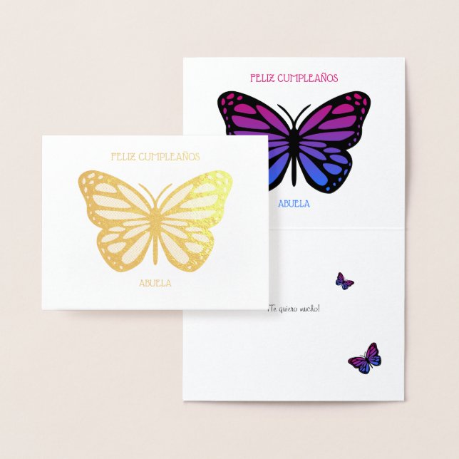 Anpassningsbar text Butterfly-födelsedagskalas gul Folierat Kort (Display)