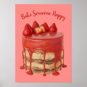 Anpassningsbar text Cake Illustration poster