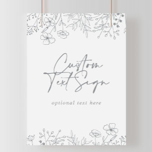 Anpassningsbar Text Calligraphy Neutralt Wildblomm Poster