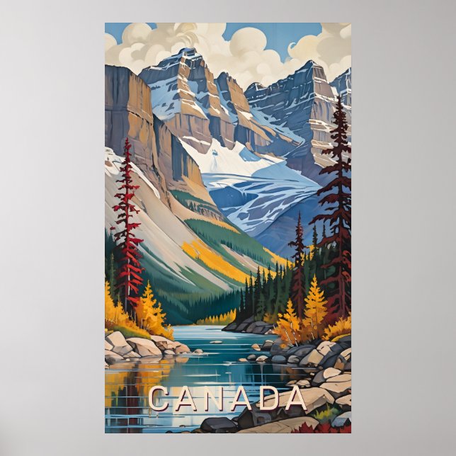Anpassningsbar Text Canada Travel Poster (Framsidan)
