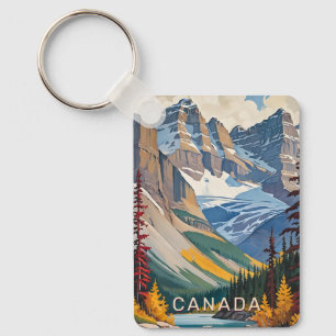 Anpassningsbar Text Canada Travel Poster Nyckelring