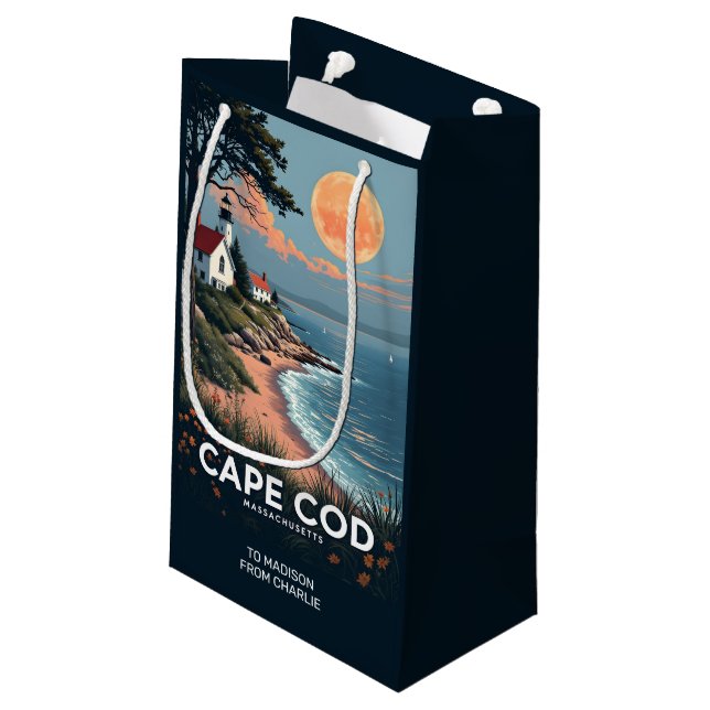 Anpassningsbar Text Cape Cod Massachusetts (Baksidan Vinklad)
