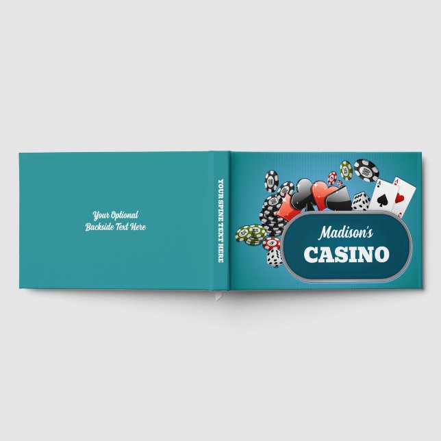 Anpassningsbar Text Casino / Poker Gästböcker (Full)
