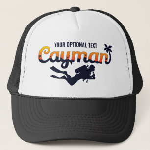Anpassningsbar Text Caymanöarna Scuba Diver Keps