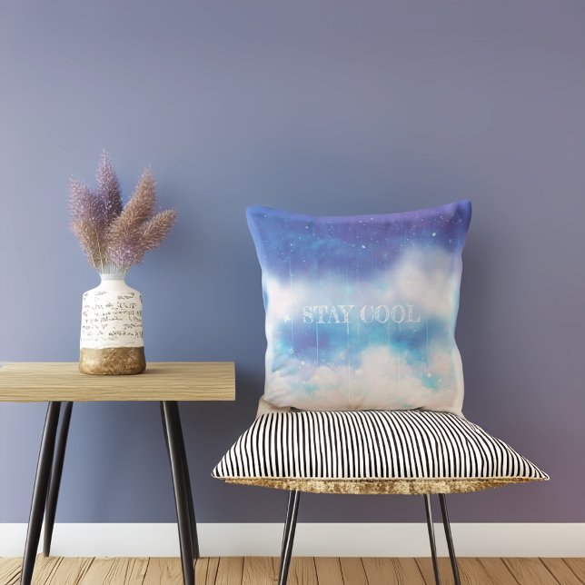 Anpassningsbar Text Celestial Blue Nebula Dekorati Kudde (Skapare uppladdad)