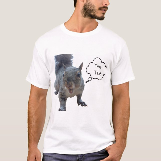 Anpassningsbar Text Cheeky Squirrel T Shirt (Framsida)