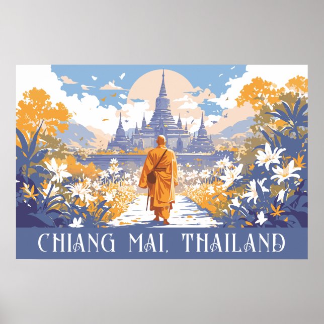 Anpassningsbar Text Chiang Mai Thailand Poster (Framsidan)
