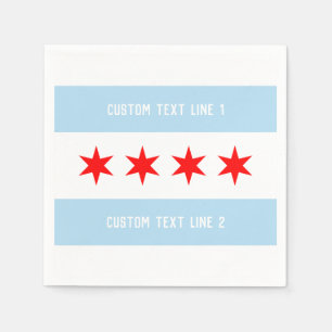 Anpassningsbar Text Chicago Flagga Template Pappersservett