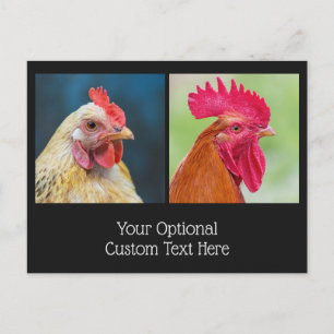 Anpassningsbar Text Chicken & Tupp Vykort