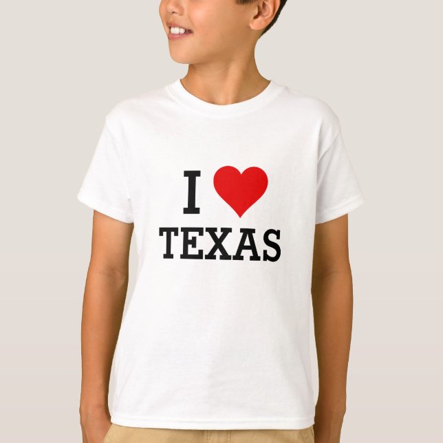 Anpassningsbar Text Classic I Kärlek Texas Red Hea T Shirt (Framsida)