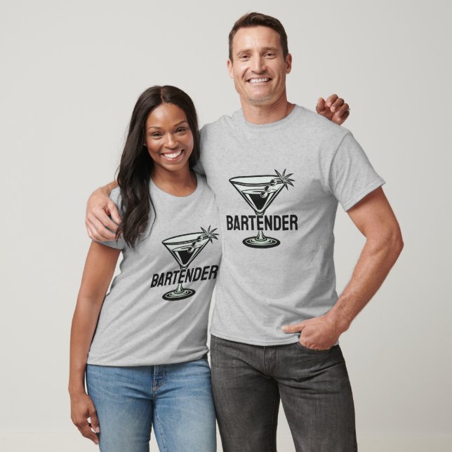 Anpassningsbar Text Cocktail Bartender T Shirt (Unisex)