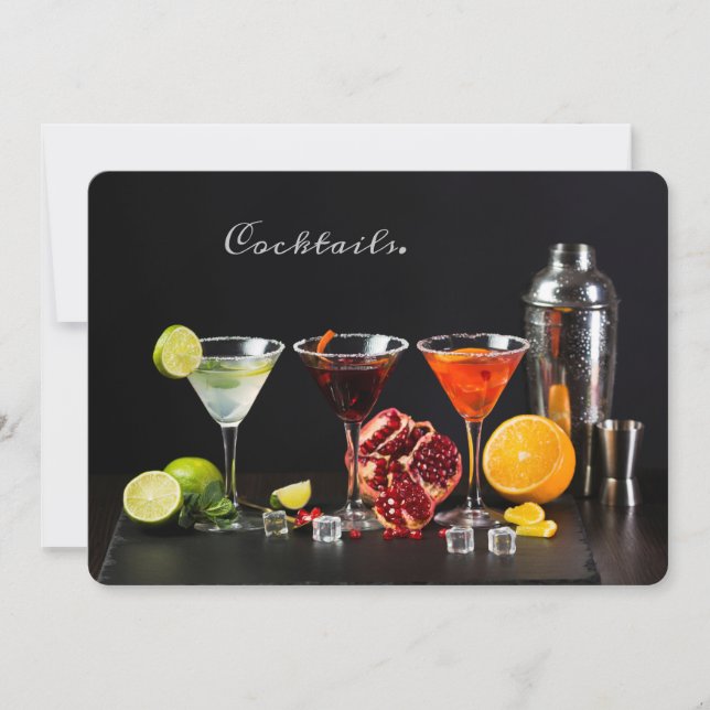 Anpassningsbar Text Cocktail Party-inbjudningar Inbjudningar (Framsida)