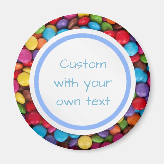 Anpassningsbar Text Colorful Button Candy Magnet (Framsidan)