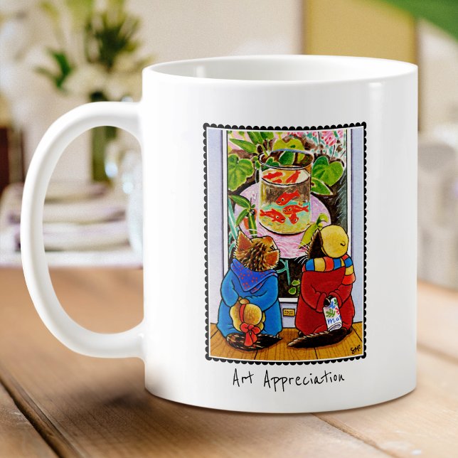 Anpassningsbar Text Cute Cat Art Älskare Kaffemugg (Skapare uppladdad)