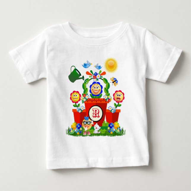 Anpassningsbar Text Cute Color Emoji Flowers Desig T Shirt (Framsida)