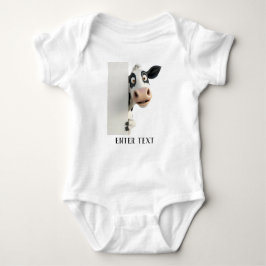 Anpassningsbar Text Cute Dairy Cow Peeking T Shirt