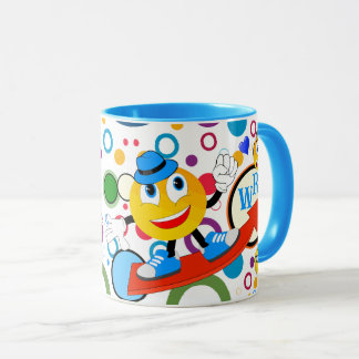 Anpassningsbar Text Cute Funny Emojis Kids' Mugg
