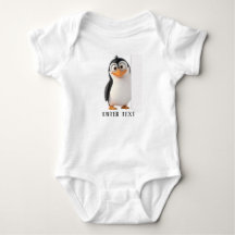 Anpassningsbar Text Cute Penguin Peeking Baby Body
