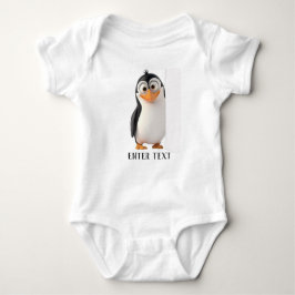 Anpassningsbar Text Cute Penguin Peeking Baby Body T Shirt