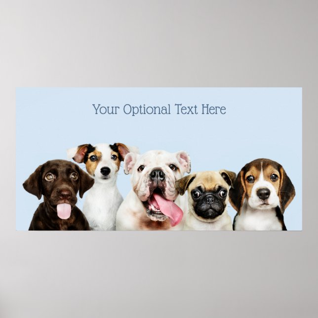 Anpassningsbar text Cute Puppes Poster (Framsidan)