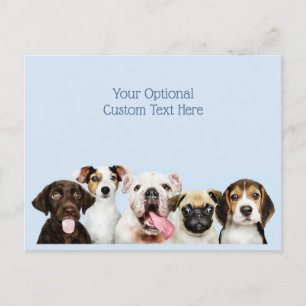 Anpassningsbar text Cute Puppes Vykort