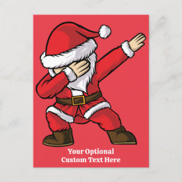 Anpassningsbar Text Dabbing Dancing Santa Helg Vykort