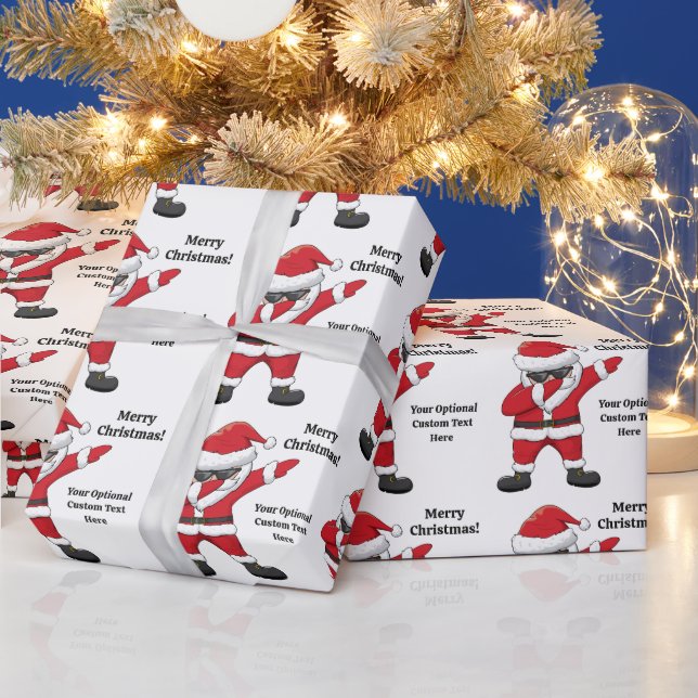 Anpassningsbar Text Dabbing Dancing Santa Presentpapper (Helgdagar)