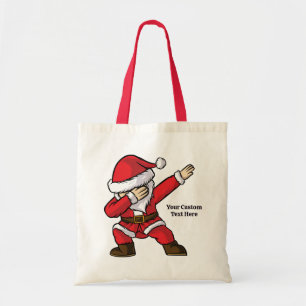 Anpassningsbar Text Dabbing Dancing Santa Tygkasse