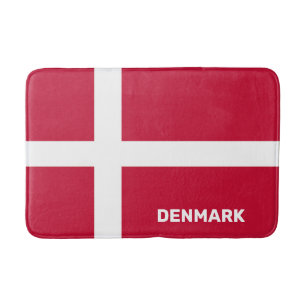 Anpassningsbar Text Danmark Flagga Badrumsmatta