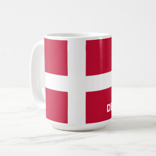 Anpassningsbar Text Danmark Flagga Kaffemugg