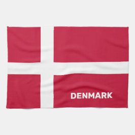 Anpassningsbar Text Danmark Flagga Kökshandduk