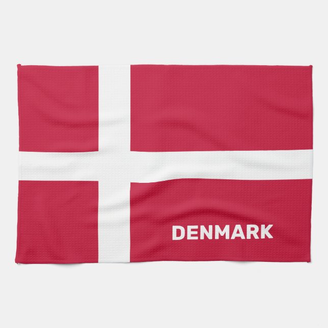 Anpassningsbar Text Danmark Flagga Kökshandduk (Horisontell)
