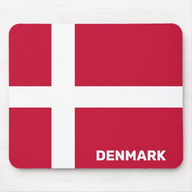 Anpassningsbar Text Danmark Flagga Musmatta (Framsidan)