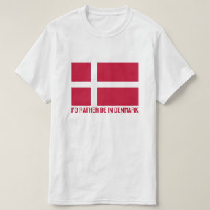 Anpassningsbar Text Danmark Flagga T Shirt