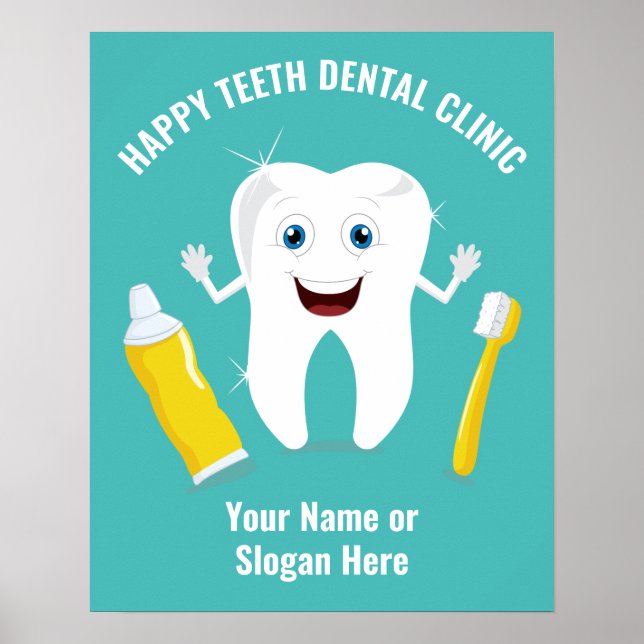 Anpassningsbar Text Dental poster (Framsidan)