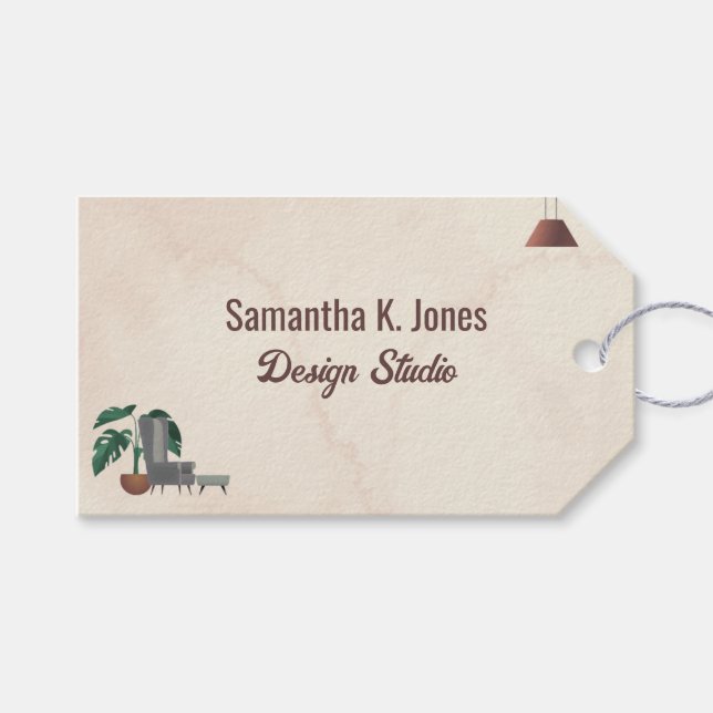 Anpassningsbar Text Design Studio, marmorerad lamp Presentetikett (Framsidan (Horisontell))