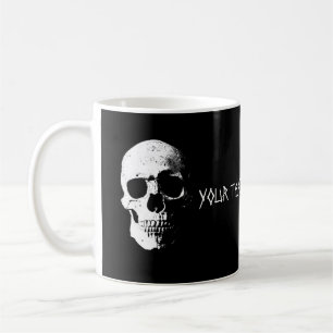 Anpassningsbar Text Design Template Skull Hallowee Kaffemugg