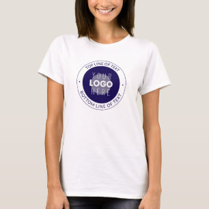 Anpassningsbar text & din logotyp Mörkblå lila T Shirt