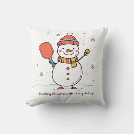 Anpassningsbar Text Dinking Snögubbe Kudde