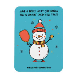 Anpassningsbar Text Dinking Snögubbe Magnet