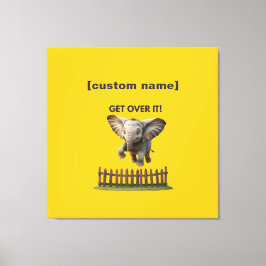 Anpassningsbar Text eller Namn flugande elefant Canvastryck
