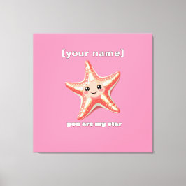 Anpassningsbar Text eller Namn Starfish Design Canvastryck