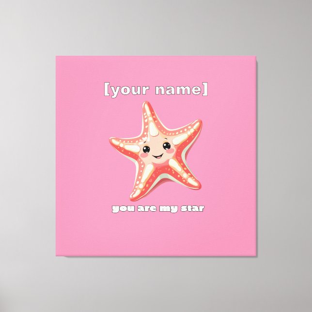 Anpassningsbar Text eller Namn Starfish Design Canvastryck (Framsida)