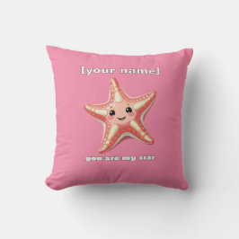 Anpassningsbar Text eller Namn Starfish Design Kudde