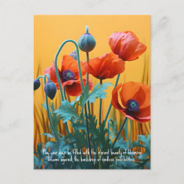 Anpassningsbar Text Enchanting Red poppies Vykort