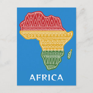 Anpassningsbar Text & Färg Afrika Vykort