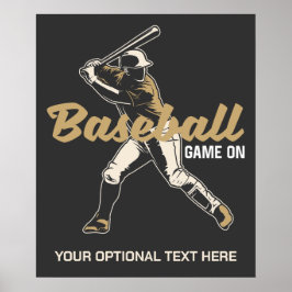 Anpassningsbar Text & Färg Baseball Player Poster